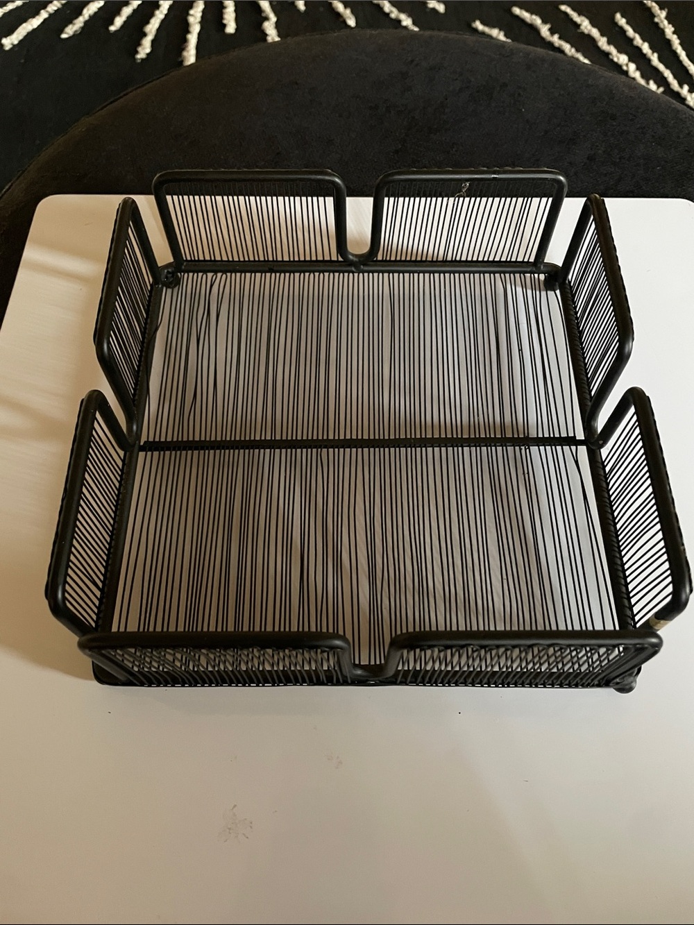 Black Woven Wire Bath Organizer/Paper/Napkin Holder